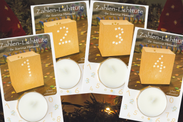 Zahlen-Lichttüten 1.-4. Advent