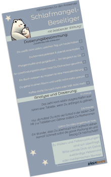 Schlafmangel-Beseitiger Traubenzucker Beipackzettel