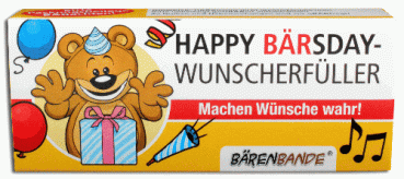 Happy-Bärsday-Wunscherfüller Traubenzucker