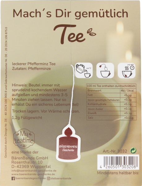 Mach´s Dir gemütlich Tee Rückseite