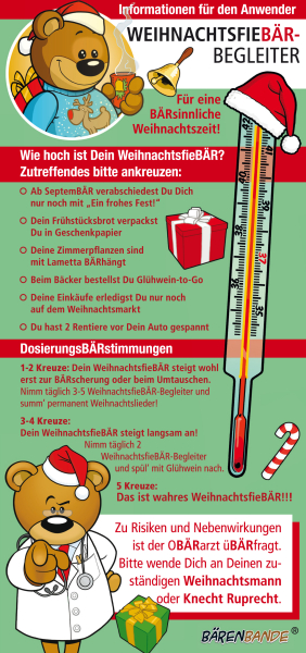 Weihnachtsfiebär-Begeleiter Traubenzucker Beipackzettel